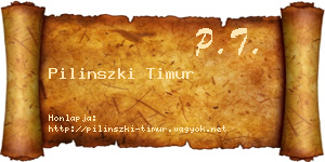 Pilinszki Timur névjegykártya